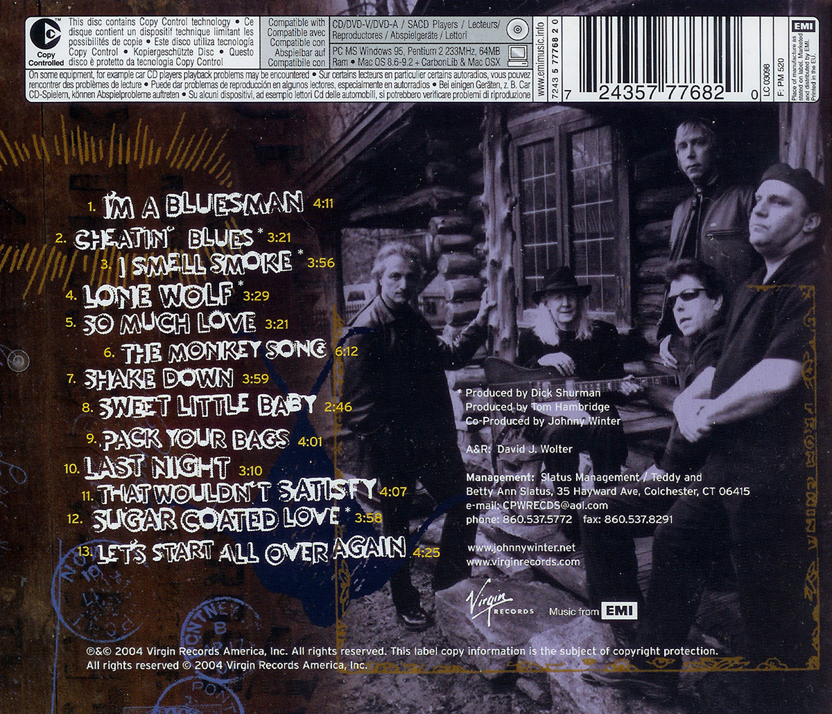 JOHNNY WINTER - I'm a Bluesman back cover